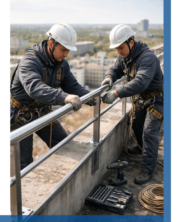 Монтаж перил на высоте в Нижнекамске от 2535 р. | ВЫСОТНИК-Нжм