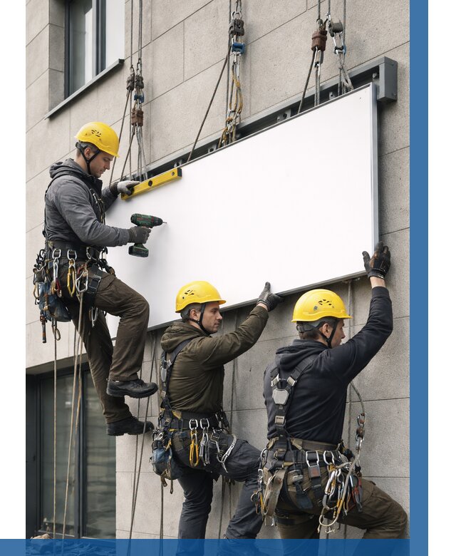 Монтаж рекламной вывески в Нижнекамске от 8111 р. | ВЫСОТНИК-Нжм