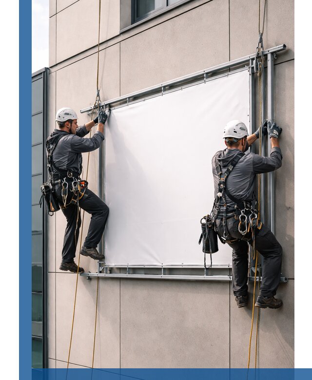 Монтаж наружной рекламной вывески в Нижнекамске под ключ