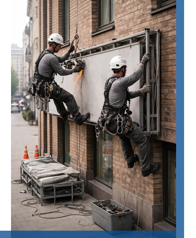 Демонтаж рекламной вывески в Нижнекамске от 6590 р. | ВЫСОТНИК-Нжм