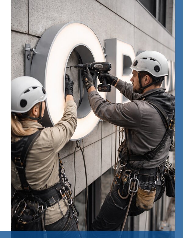 Монтаж световых букв в Нижнекамске от 3042 р. под ключ ВЫСОТНИК-Нжм