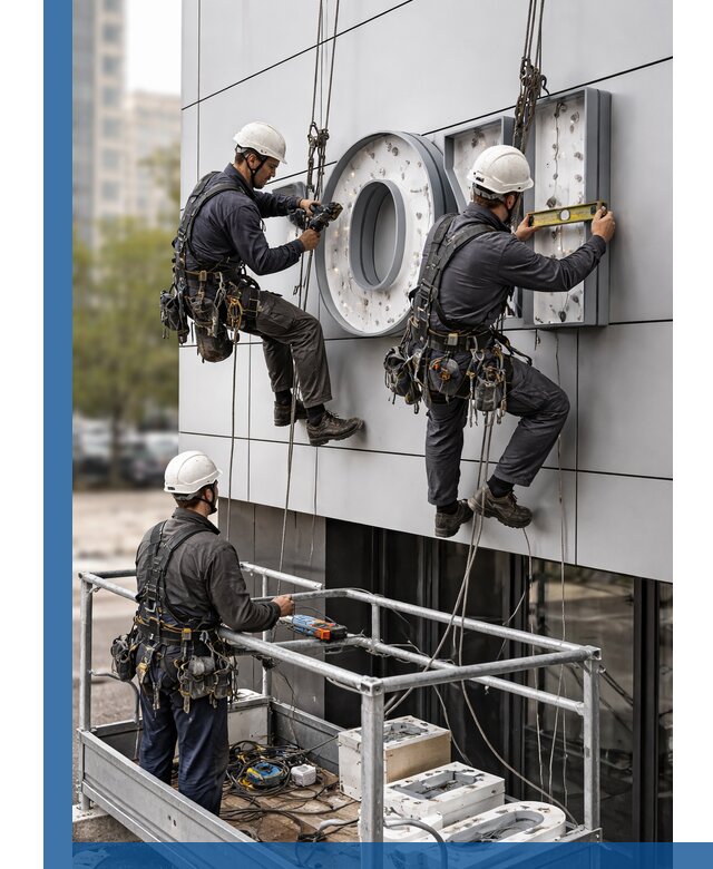Профессиональный монтаж световых букв в Нижнекамске под ключ