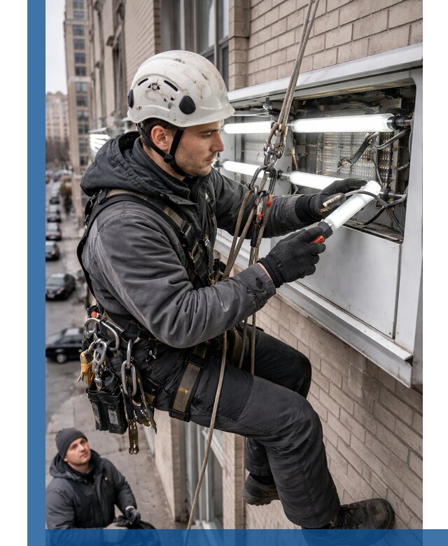 Профессиональная замена ламп в наружной вывеске в Нижнекамске