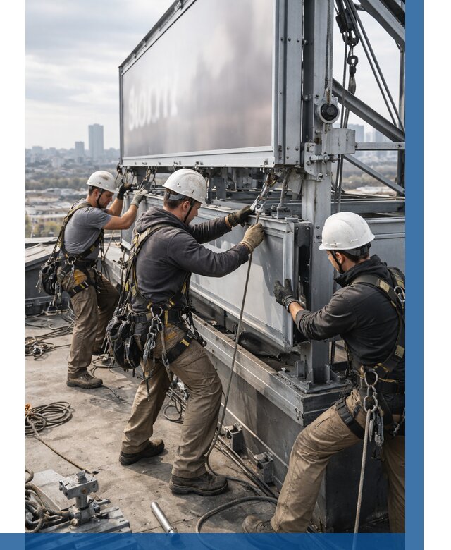 Монтаж крышной рекламной конструкции в Нижнекамске от 60834 р.|ВЫСОТНИК-Нжм