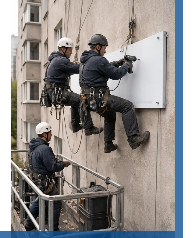 Монтаж табличек и указателей в Нижнекамске от 3549 р. | ВЫСОТНИК-Нжм