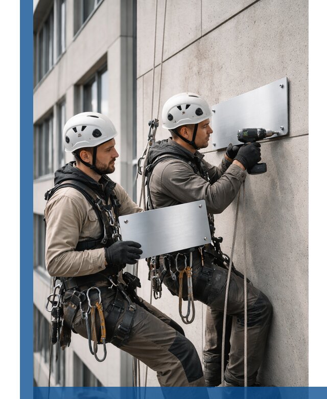 Монтаж табличек и указателей в Нижнекамске для зданий и сооружений