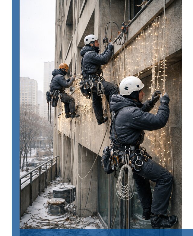 Монтаж новогодней иллюминации и украшение фасадов в Нижнекамске