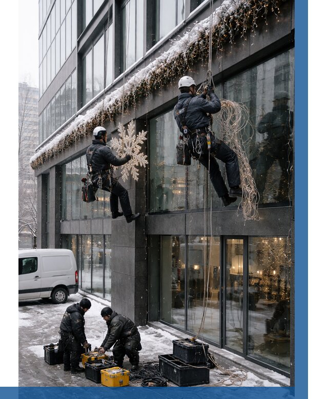 Демонтаж новогоднего оформления в Нижнекамске от 5576 р. | ВЫСОТНИК-Нжм