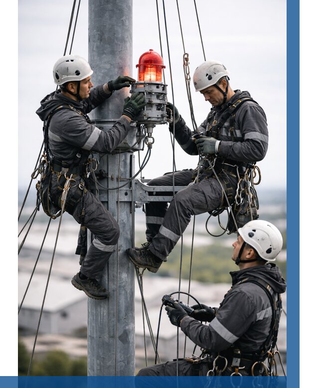 Монтаж заградительных огней в Нижнекамске от 8618 р. | ВЫСОТНИК-Нжм