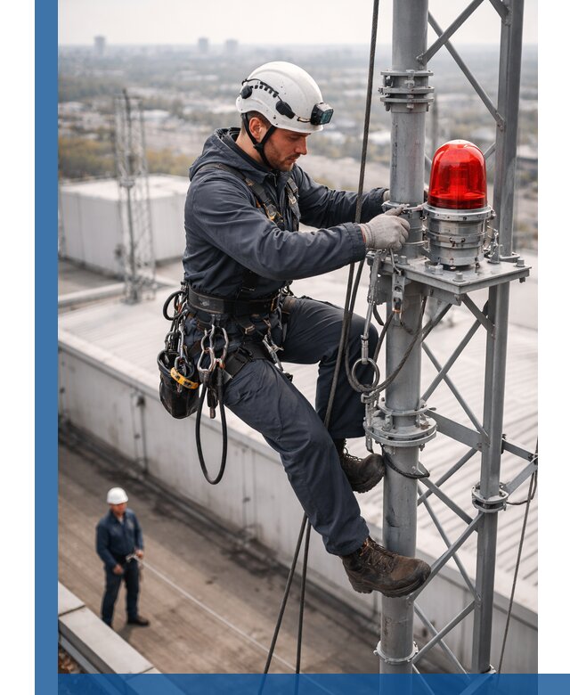 Монтаж заградительных огней и обслуживание объектов в Нижнекамске