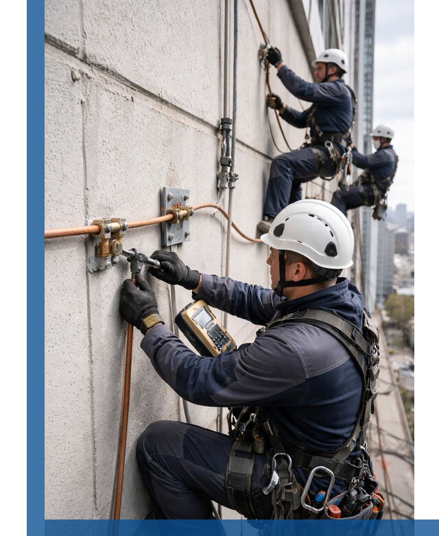 Монтаж системы заземления здания и молниезащиты в Нижнекамске