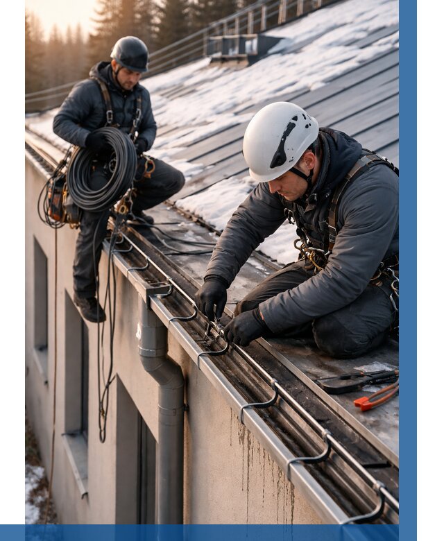 Монтаж греющего кабеля на кровле в Нижнекамске от 456 р. | ВЫСОТНИК-Нжм
