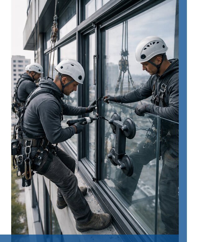 Витражное остекление зданий в Нижнекамске от 3549 р. | ВЫСОТНИК-Нжм