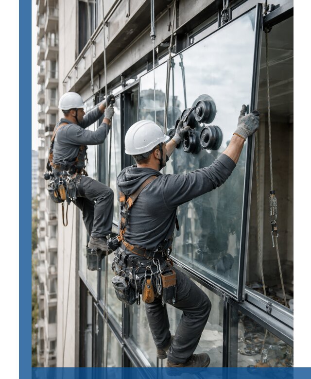 Витражное остекление фасадов и лоджий в Нижнекамске под ключ