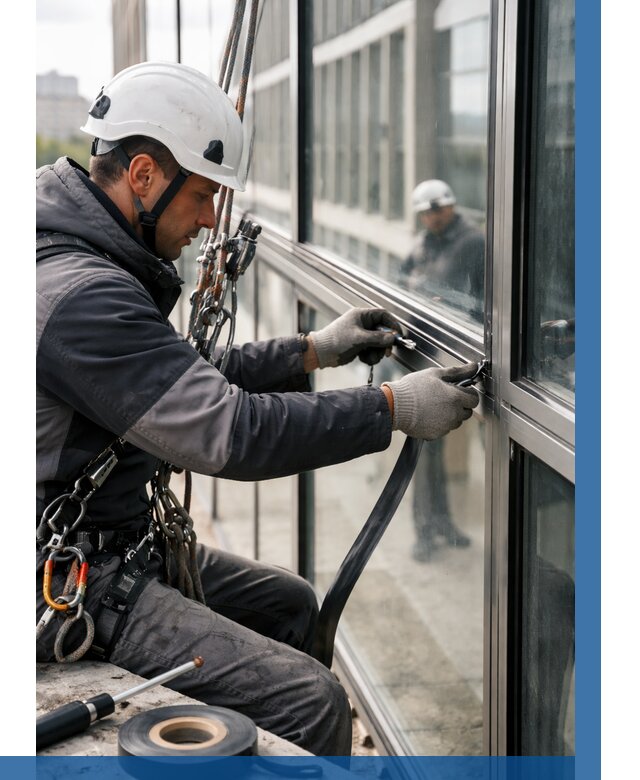 Ремонт витражных конструкций в Нижнекамске от 3549 р. | ВЫСОТНИК-Нжм