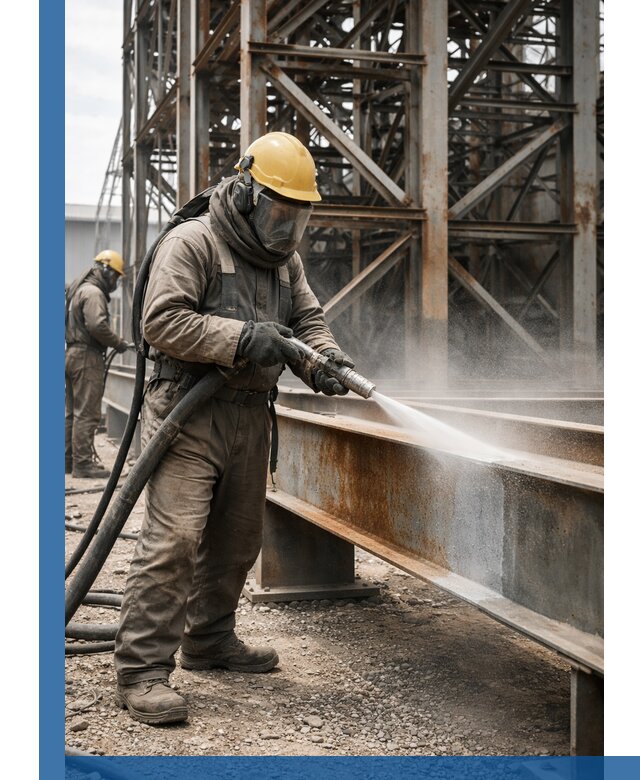 Пескоструйная очистка металлоконструкций в Нижнекамске промышленная