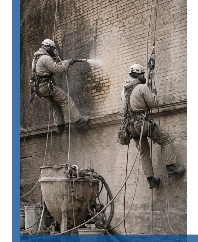 Пескоструйная очистка фасадов в Нижнекамске профессионально