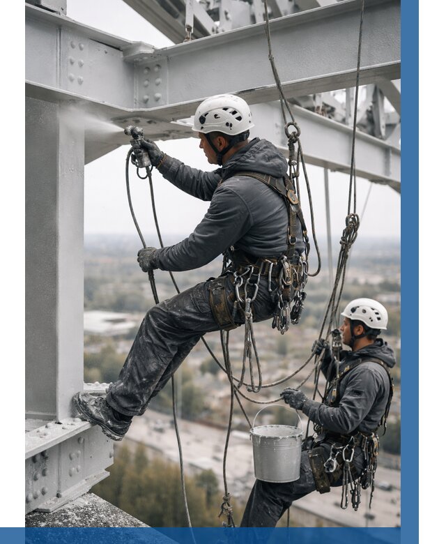 Покраска металлоконструкций на высоте в Нижнекамске 355 р |ВЫСОТНИК-Нжм