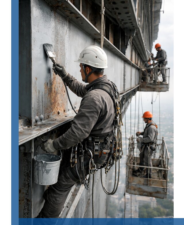 Покраска металлоконструкций на высоте в Нижнекамске профессионально