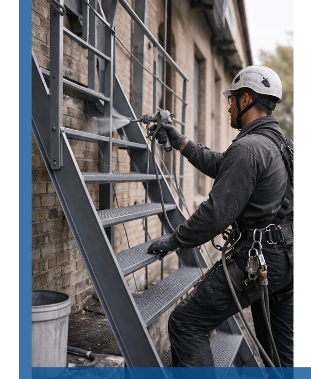 Покраска и антикоррозионная защита пожарных лестниц в Нижнекамске