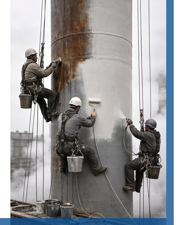 Покраска дымовых труб в Нижнекамске от 8618 р. | ВЫСОТНИК-Нжм