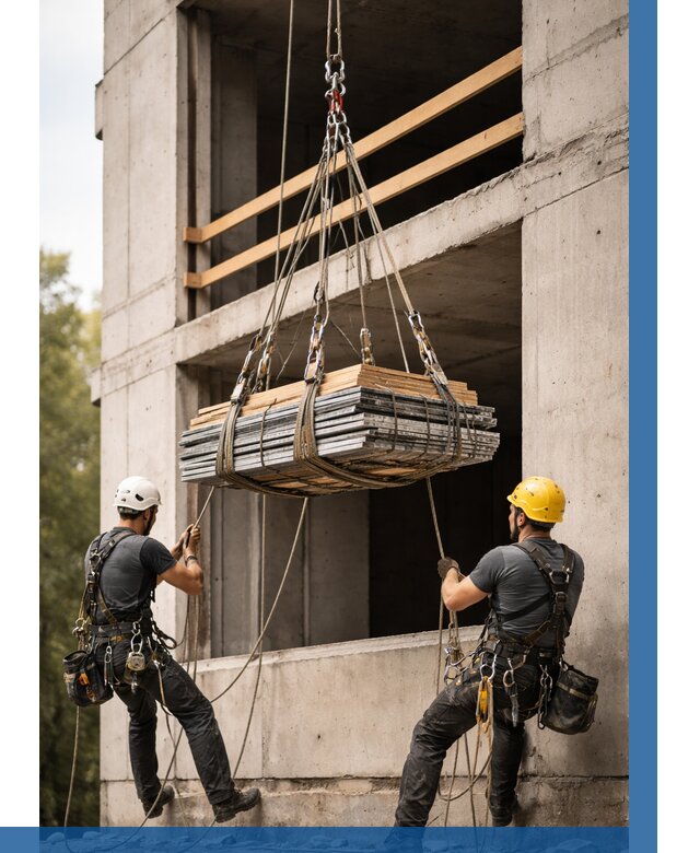 Подъем материала на этаж веревками в Нижнекамске от 1521 р. | ВЫСОТНИК-Нжм