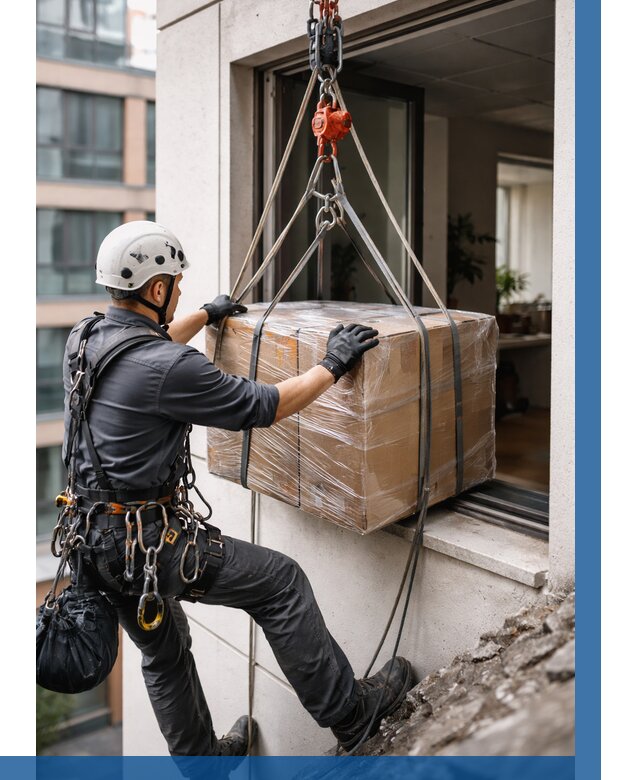 Подъем груза через окно в Нижнекамске от 4563 р. | ВЫСОТНИК-Нжм