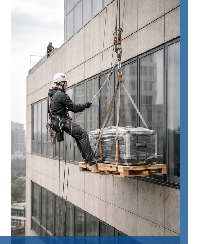 Спуск груза по фасаду в Нижнекамске от 3549 р. | ВЫСОТНИК-Нжм