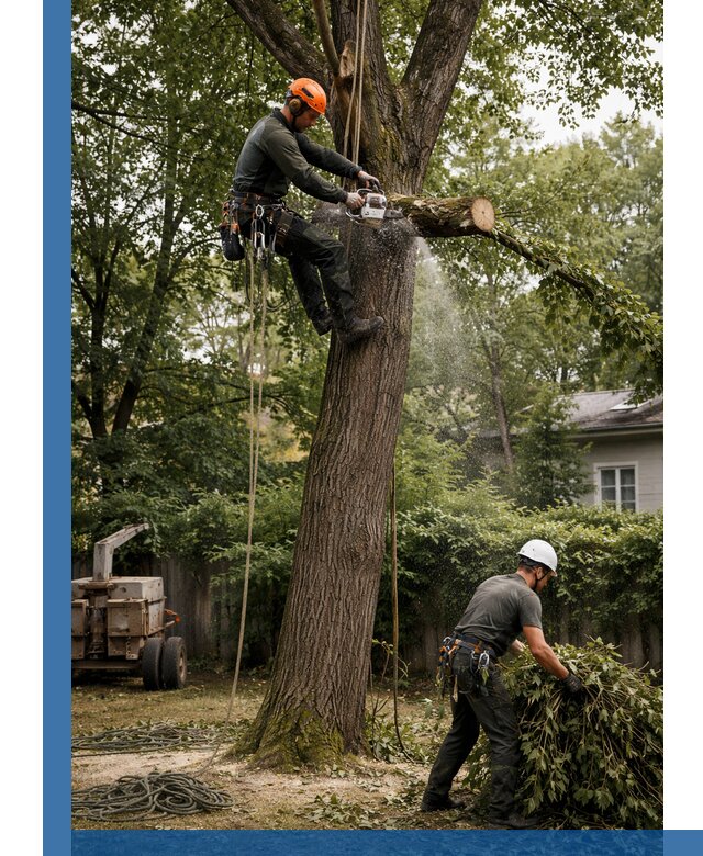 Кронирование деревьев в Нижнекамске, безопасная высотная обрезка