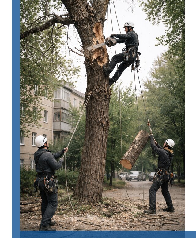 Срочное удаление аварийных деревьев в Нижнекамске с гарантией безопасности