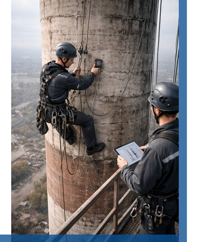 Обследование дымовой трубы в Нижнекамске от 8111 р. | ВЫСОТНИК-Нжм