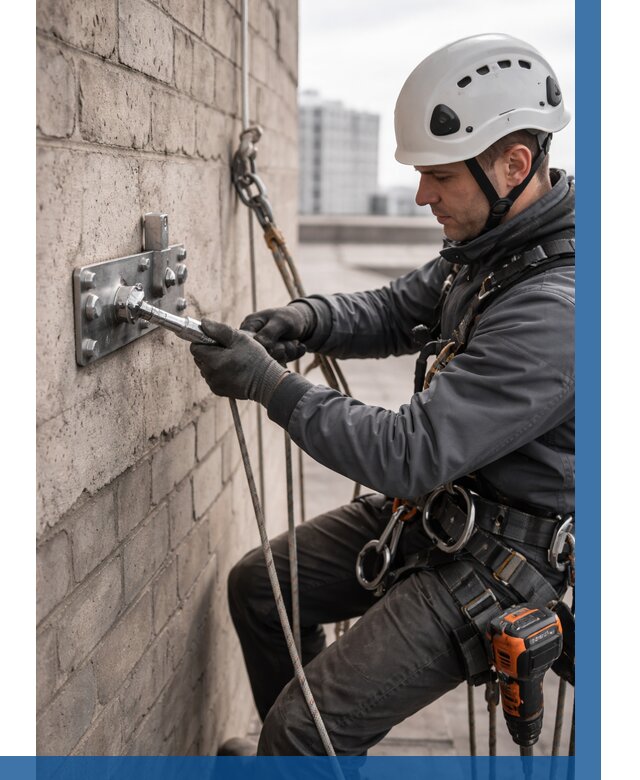 Установка анкерных точек в Нижнекамске от 3549 р. | ВЫСОТНИК-Нжм