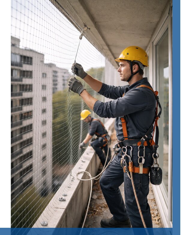 Монтаж сетки от птиц в Нижнекамске от 4563 р. | ВЫСОТНИК-Нжм